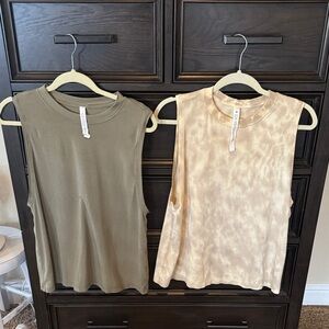 Lululemon Like New 2 Sleeveless Cotton Tops.